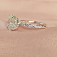 2 Carat Oval Lab Diamond Engagement Ring: 14K Gold Hidden Halo, IGI Certified