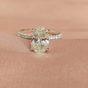 2 Carat Oval Lab-Grown Diamond Hidden Halo Ring — view 8
