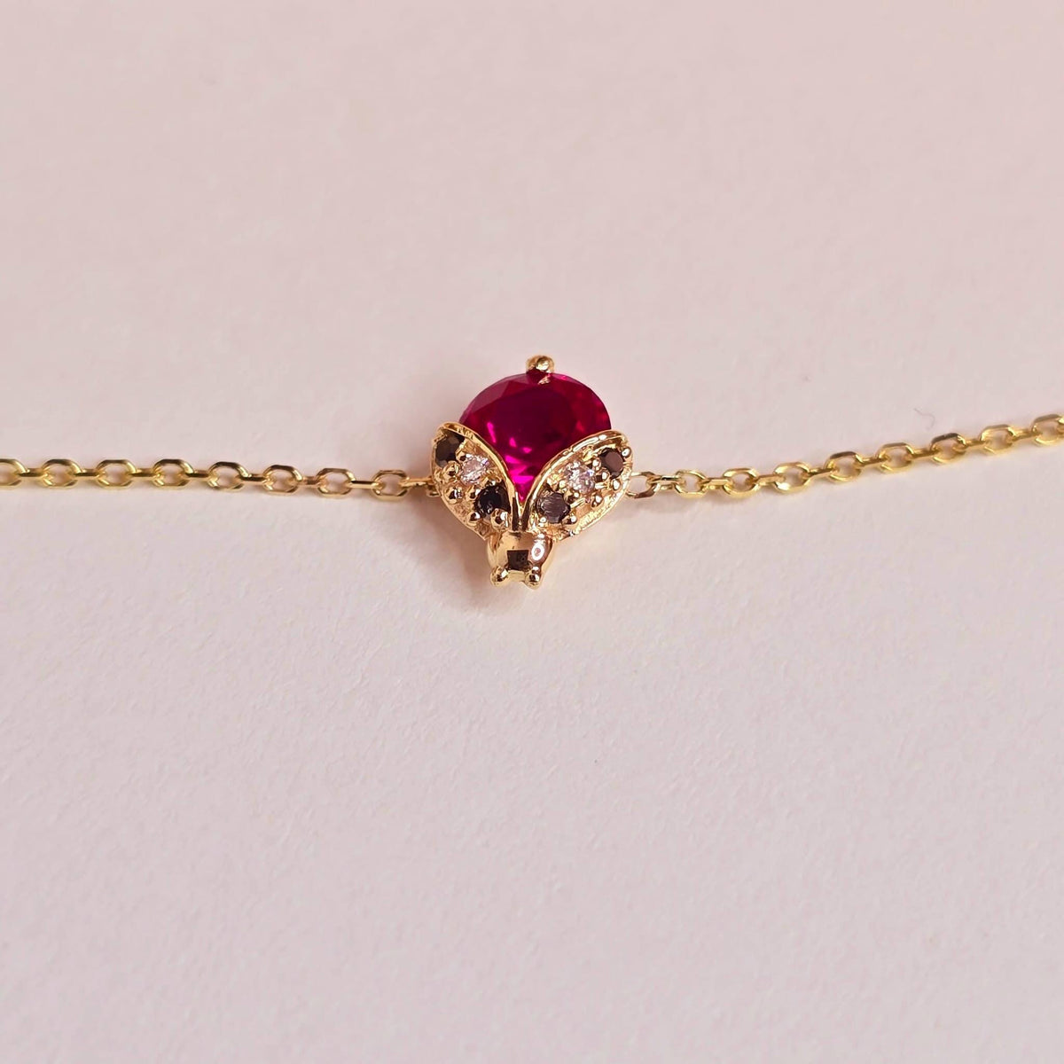14k Gold Ladybug Bracelet: Ruby & Diamond Accent, Children's Jewelry