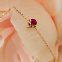 14k Gold Ladybug Bracelet: Ruby & Diamond Accent, Children's Jewelry