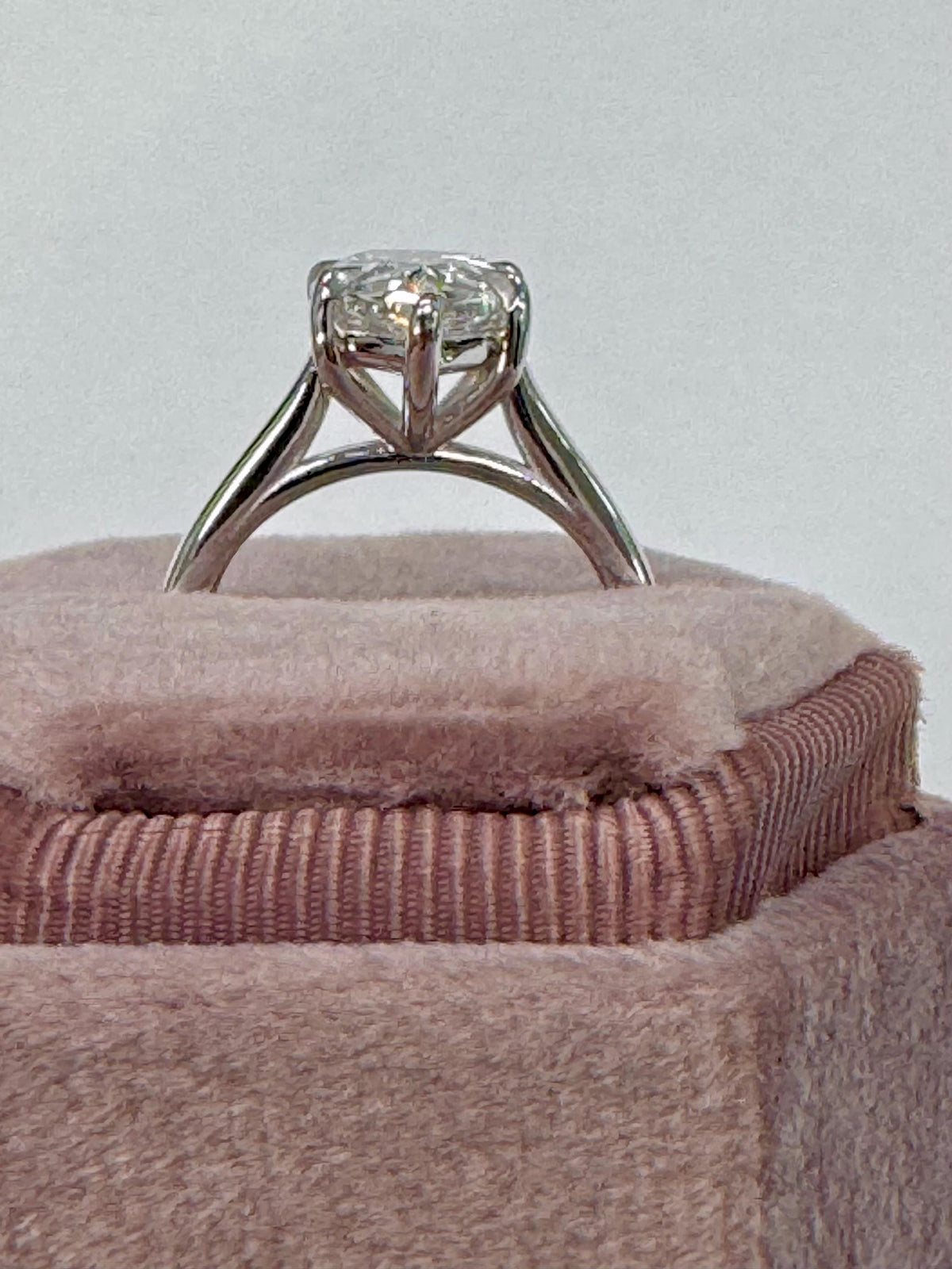 3 Carat D-VVS2 Pear Cut Lab Grown Diamond Engagement Ring: 14K Gold Solitaire