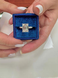 4 Carat D-VVS2 Emerald Cut  Lab Grown Diamond Ring: 14K Gold Ethical Engagement Ring