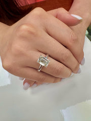 4 Carat Emerald-Cut Lab-Grown Diamond Ring — view 1