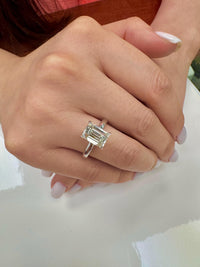 4 Carat D-VVS2 Emerald Cut  Lab Grown Diamond Ring: 14K Gold Ethical Engagement Ring