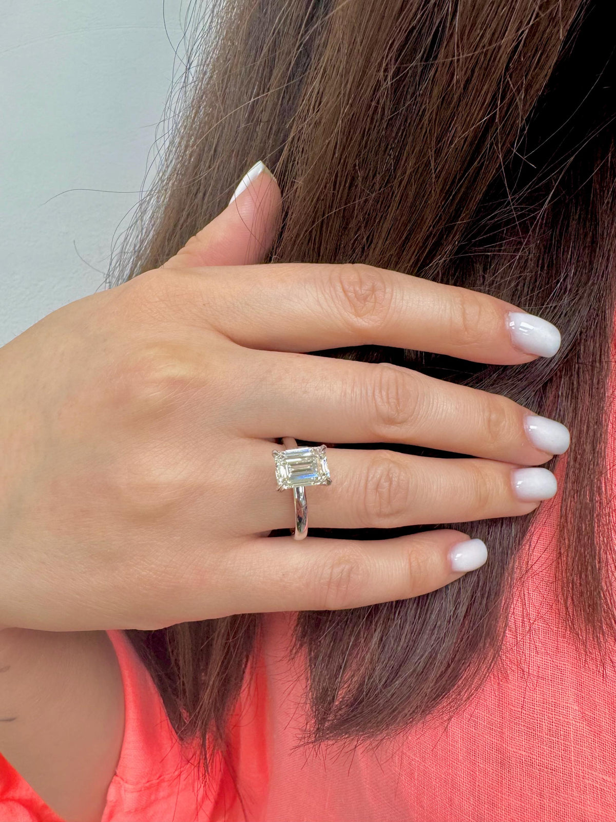 4 Carat D-VVS2 Emerald Cut  Lab Grown Diamond Ring: 14K Gold Ethical Engagement Ring