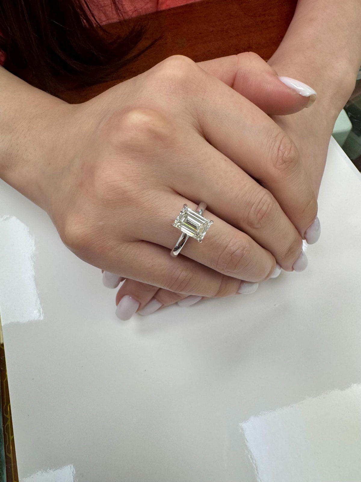 4 Carat Emerald-Cut Lab-Grown Diamond Ring — view 9
