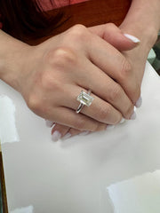 4 Carat Emerald-Cut Lab-Grown Diamond Ring — view 9