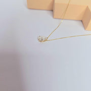 Pear Lab-Grown Diamond Solitaire Necklace in 14K Gold — view 9