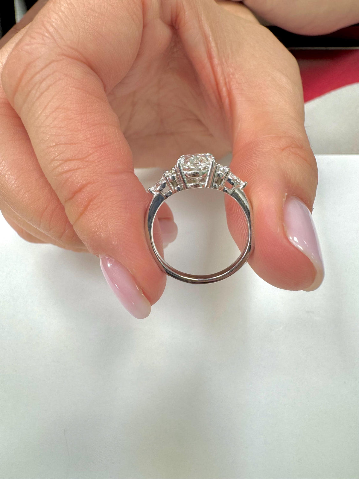 1.8 Carat Oval Lab-Grown Diamond Ring with Side Stones — view 10