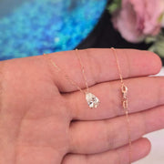 Pear Lab-Grown Diamond Solitaire Necklace in 14K Gold — view 6
