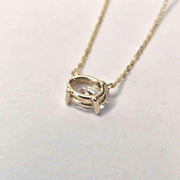 Oval Lab-Grown Diamond Solitaire Necklace in 14K Gold — view 10