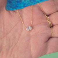1 Ct Oval Cut Lab Grown Diamond Necklace: 14K Gold Solitaire Pendant, IGI Certified