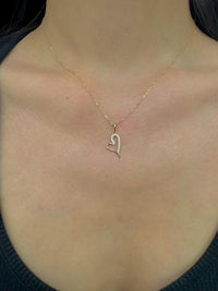 14K Solid Gold Diamond Heart Necklace – Dainty Heart Pendant, Real Gold Diamond Necklace for Women, Minimalist Jewelry, Gift for Her