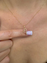 14K Solid Gold Diamond Heart Necklace – Dainty Heart Pendant, Real Gold Diamond Necklace for Women, Minimalist Jewelry, Gift for Her