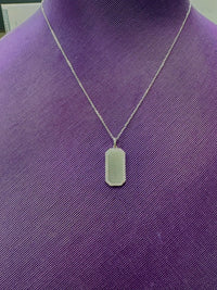 14K Gold Diamond Dog Tag Necklace – 0.28ct Diamond Pendant, Solid Gold Luxury Tag Necklace for Men & Women, Pave Diamond Rectangle Necklace
