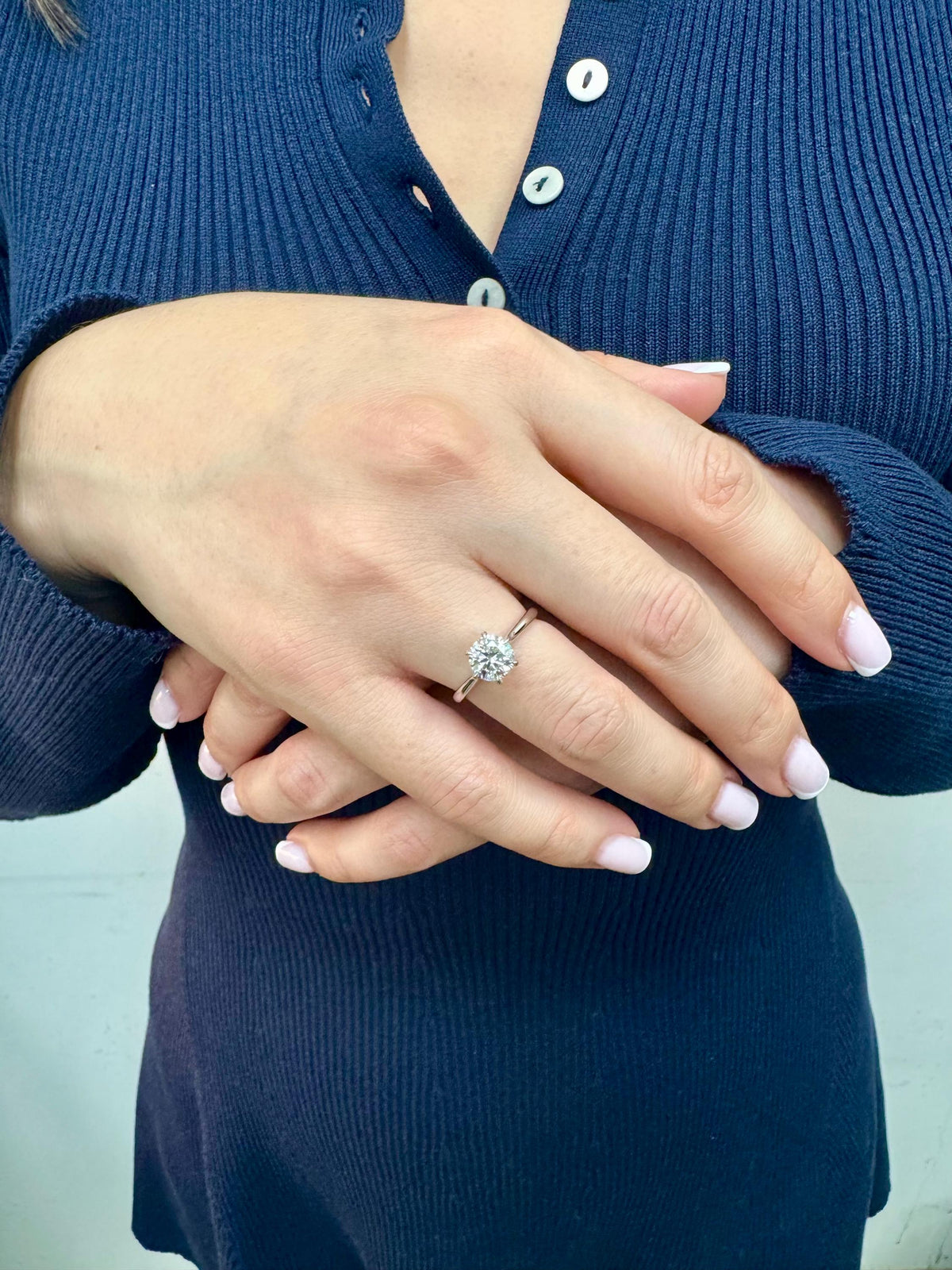 1 Carat Round Lab-Grown Diamond Solitaire Ring | 14K Gold