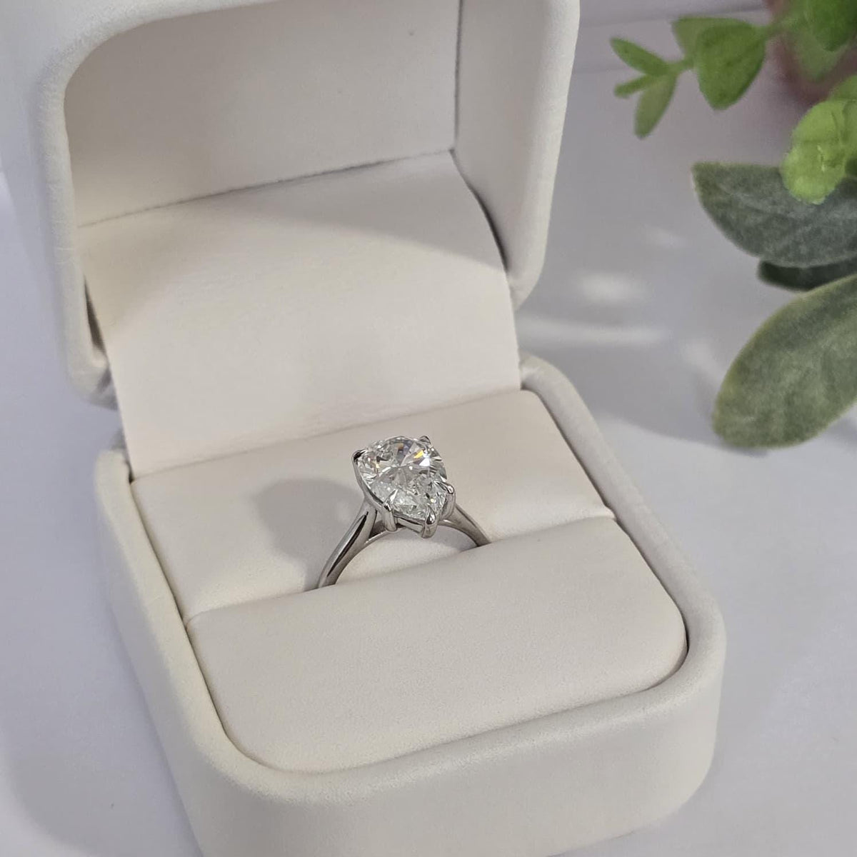 3 Carat Pear Lab-Grown Diamond Solitaire Ring — view 9