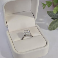 3 Carat D-VVS2 Pear Cut Lab Grown Diamond Engagement Ring: 14K Gold Solitaire