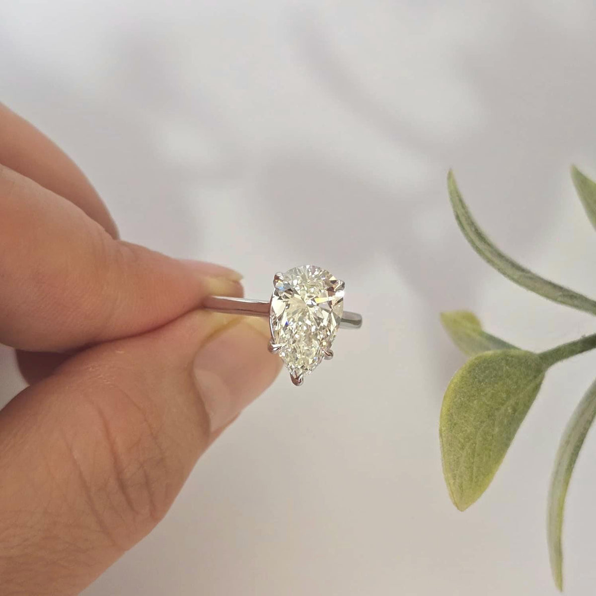 3 Carat Pear Lab-Grown Diamond Solitaire Ring — view 7
