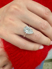 3 Carat D-VVS2 Pear Cut Lab Grown Diamond Engagement Ring: 14K Gold Solitaire
