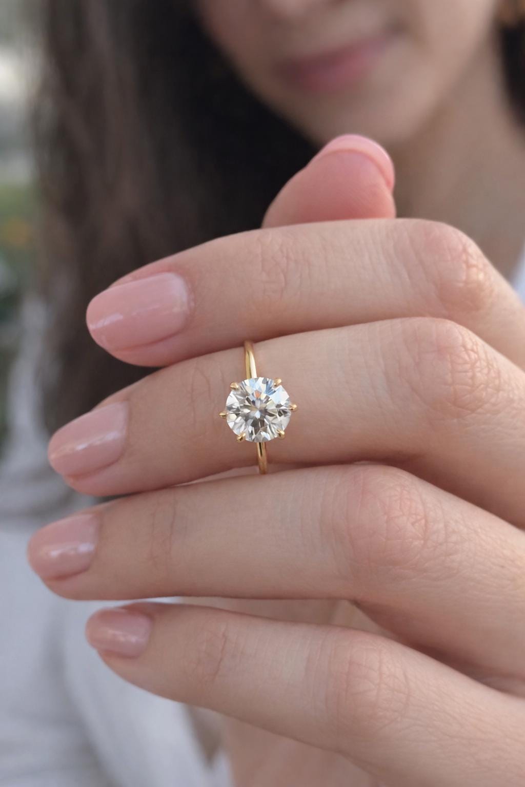 2 Carat Lab Grown Diamond Solitaire Engagement Ring, 14k Gold
