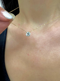 1 Ct Round Cut Lab Grown Diamond Necklace: 14K Gold Solitaire Pendant, IGI Certified