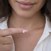 Round Lab-Grown Diamond Pendant Necklace in 14K Gold — view 3