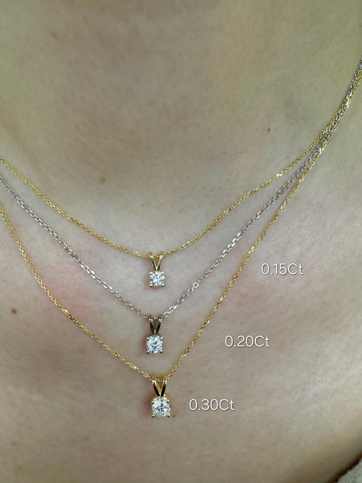 14K Gold Lab Grown Diamond Solitaire Necklace Dainty Diamond Pendant