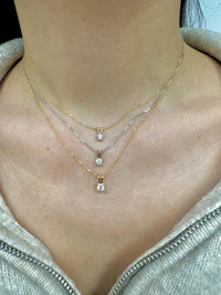 14K Gold Lab Grown Diamond Solitaire Necklace Dainty Diamond Pendant