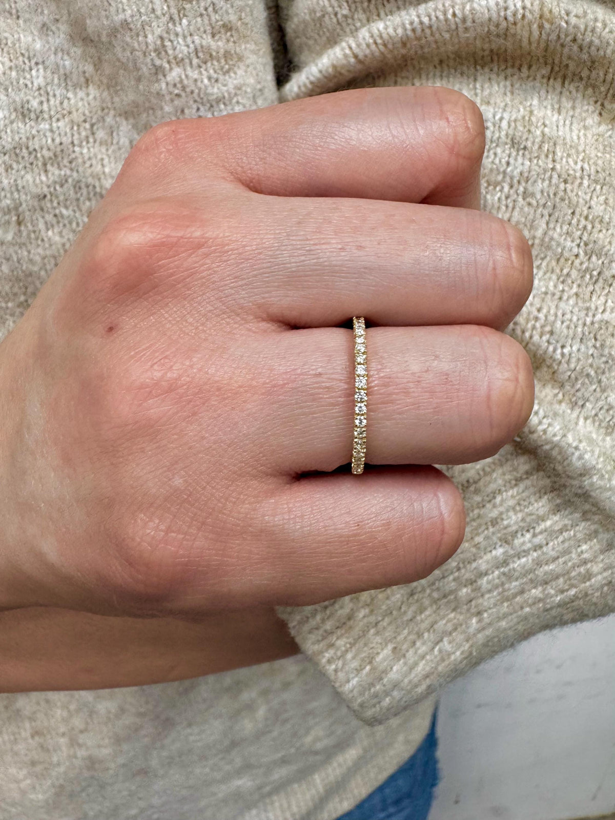 14k Gold Diamond Eternity Ring: Stackable Wedding Band, 0.22 Ct
