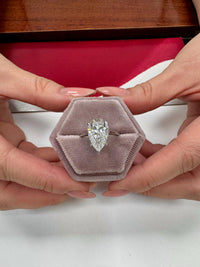 4 Carat E VVS2 Pear Cut Lab Grown Diamond Engagement Ring: 14K Gold Solitaire