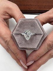 3 Carat Pear Lab-Grown Diamond Three-Stone Ring — view 6