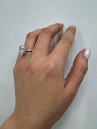 3 Carat E VVS2 Oval Lab Grown Diamond Engagement Ring Hidden Halo 14k Gold