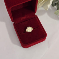 Personalized 14K Gold Diamond North Star Signature Ring Handmade Signet Ring Gift for Her