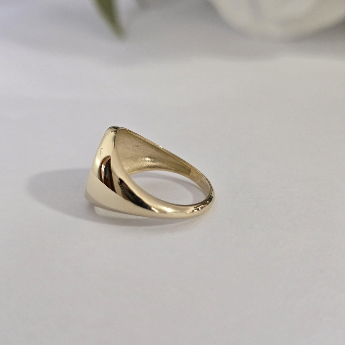 Personalized 14K Gold Diamond North Star Signature Ring Handmade Signet Ring Gift for Her