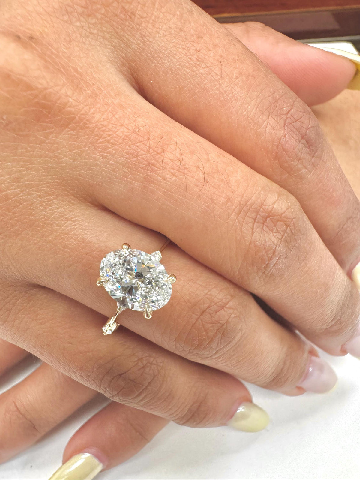 2 Ct Oval Lab Diamond Engagement Ring, Dainty 14K Gold Solitaire, IGI Certified