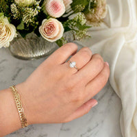 1 Carat E -VVS2 Pear Cut Lab Grown Diamond Engagement Ring: 14K Gold Solitaire