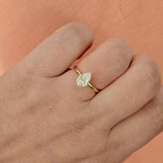 Pear Lab-Grown Diamond Solitaire Ring in Solid Gold — view 8