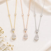 Pear &amp; Heart Lab-Grown Diamond Necklace in 14K Gold — view 10
