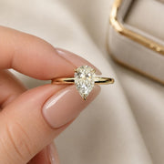 Pear Lab-Grown Diamond Solitaire Ring in Solid Gold — view 2