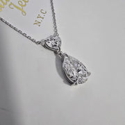 Pear &amp; Heart Lab-Grown Diamond Necklace in 14K Gold — view 7