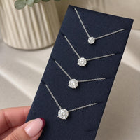 Lab Grown Diamond, Round Brilliant Ideal Cut Diamond Solitaire Necklace, VSS2 EF, 14K Solid Gold, IGI certified