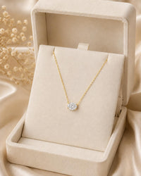 Oval Lab-Grown Diamond East-West Necklace 0.50 CT VS1 EF, 14K Solid Gold, IGI Certified