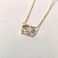 Oval Lab-Grown Diamond East-West Necklace 0.50 CT VS1 EF, 14K Solid Gold, IGI Certified