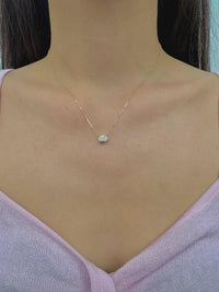Oval Lab-Grown Diamond East-West Necklace 0.50 CT VS1 EF, 14K Solid Gold, IGI Certified