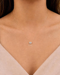 Oval Lab-Grown Diamond East-West Necklace 0.50 CT VS1 EF, 14K Solid Gold, IGI Certified