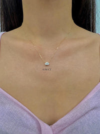 Oval Lab-Grown Diamond East-West Necklace 0.50 CT VS1 EF, 14K Solid Gold, IGI Certified