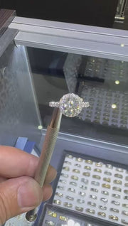 1 Carat Round Lab-Grown Diamond Halo Ring — view 2