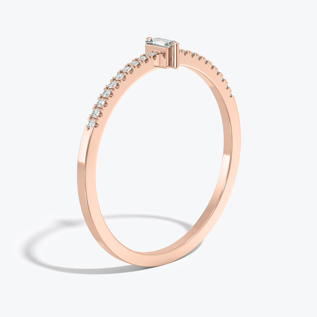 Mini Baguette-Cut Diamond Ring In 14k Yellow Gold (0.15 CTw)