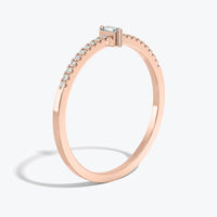 Mini Baguette-Cut Diamond Ring In 14k Yellow Gold (0.15 CTw)